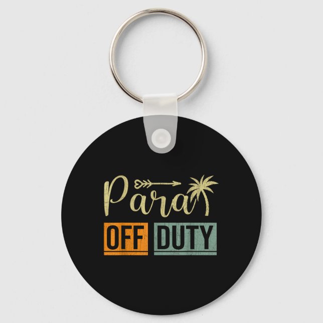 Retro Style Summer End of School Year Para Off Keychain (Front)