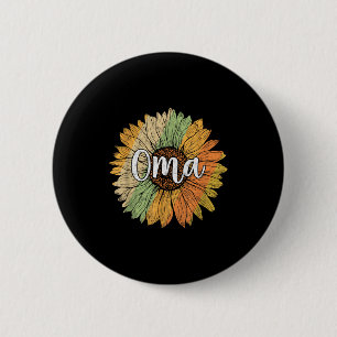 Retro style summer sunflower graphic for oma button