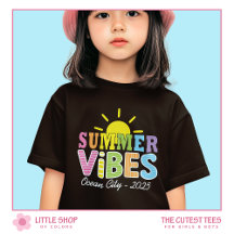 Retro Style Summer Vibes Colorful Typography Girls