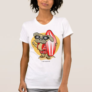 Retro Style Surfin' Pug Women's Tees