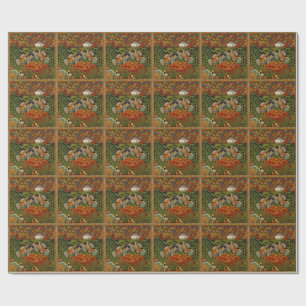 Retro Style Tapestry Exotic Birds Wrapping Paper