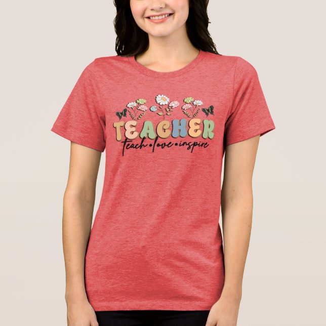  Retro Style Teacher Tri-Blend Shirt (Front)
