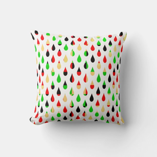Retro Style Tear Drop Colorful Throw Pillow (Front)