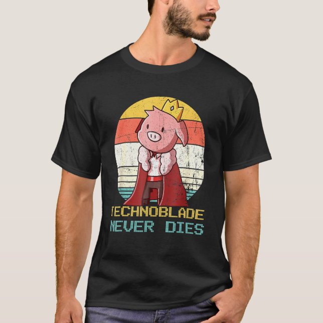 Retro Style Technoblade Merch Cosplay Technoblade T-Shirt (Front)