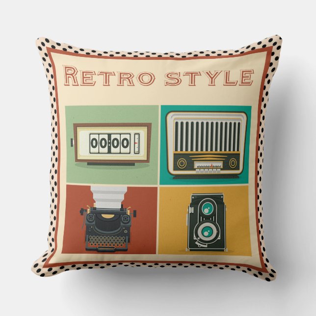 retro style throw pillow (Front)