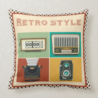 retro style throw pillow