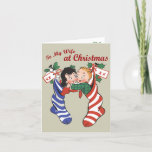 Retro-Style "To Wife at Christmas" Card