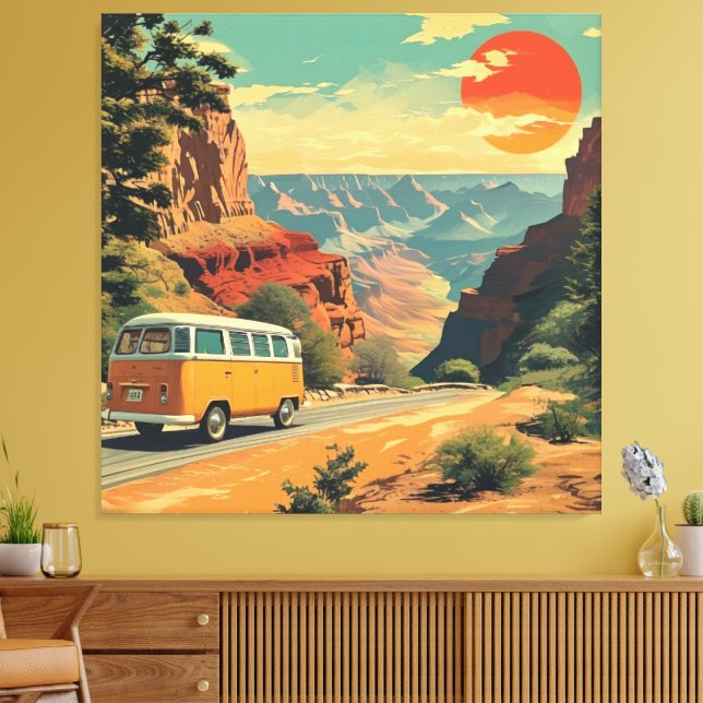 Retro-Style Travel Wrapped Canvas National Park (Insitu(LivingRoom))