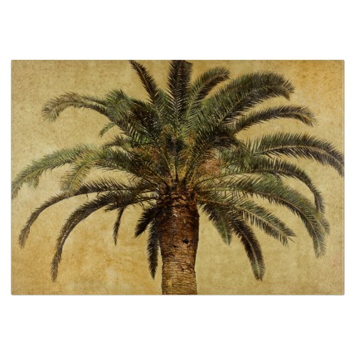 Retro Style Tropical Island vintage Palm Tree Cutting Board