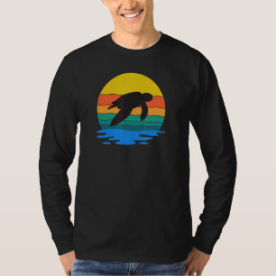 Retro Style Turtle Silhouette Save The Turtles Und T-Shirt