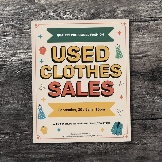 Retro-Style - Used Clothes Sales  Flyer (Retro-Style - Used Clothes Sales Flyer)