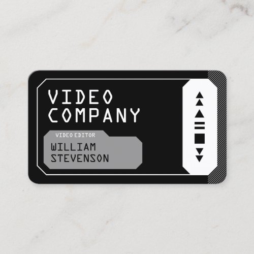 Retro style user interface black business card