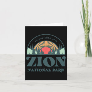 Retro Style Utah Zion National Park Card
