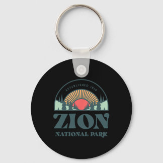 Retro Style Utah Zion National Park  Keychain