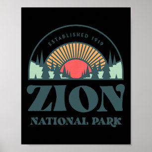 Retro Style Utah Zion National Park Poster