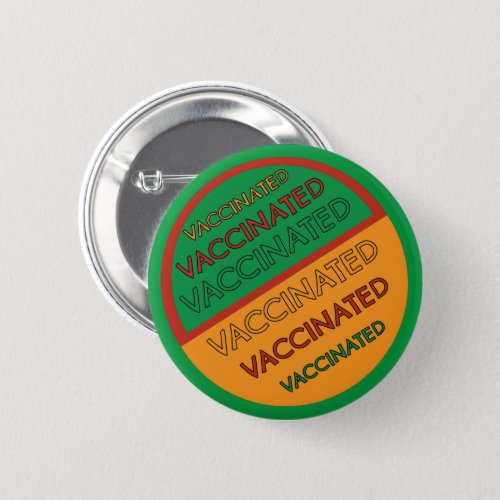 Retro Style Vaccinated Green Background Button