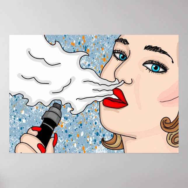 Retro Style Vaping Lady Poster (Front)