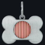 Retro Style Vertical PopCorn Classic Stripes Pet Name Tag<br><div class="desc">A retro vintage style festive popcorn red and beige stripes decor in horizontal or in vertical fashion are a modern classic graphic design style that always make for a great custom gift for yourself or for someone special on your list, these are sure to make an impression on any festive...</div>