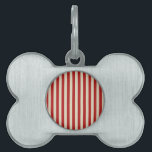 Retro Style Vertical PopCorn Classic Stripes Pet Name Tag<br><div class="desc">A retro vintage style festive popcorn red and beige stripes decor in horizontal or in vertical fashion are a modern classic graphic design style that always make for a great custom gift for yourself or for someone special on your list, these are sure to make an impression on any festive...</div>