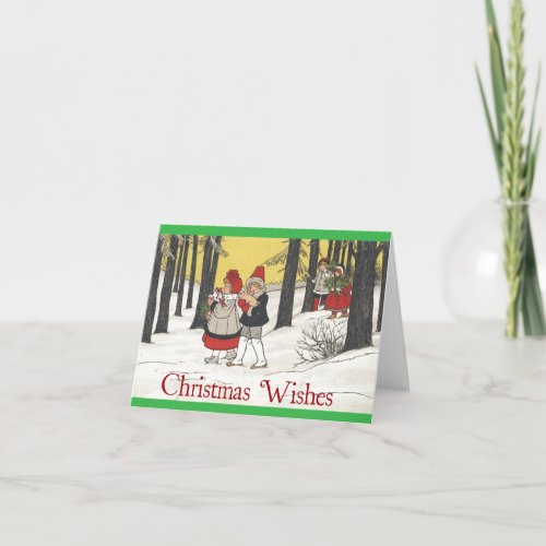 Retro_Style Victorian Shoppers Christmas Card