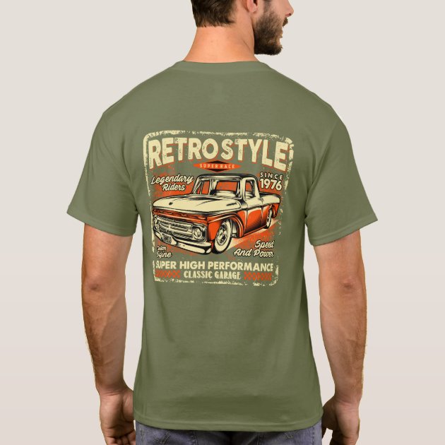 T-shirt Good Ole Boys - Motif Camion Classique - Couleur Charbon Chiné - Coton - Unisexe - Neuf