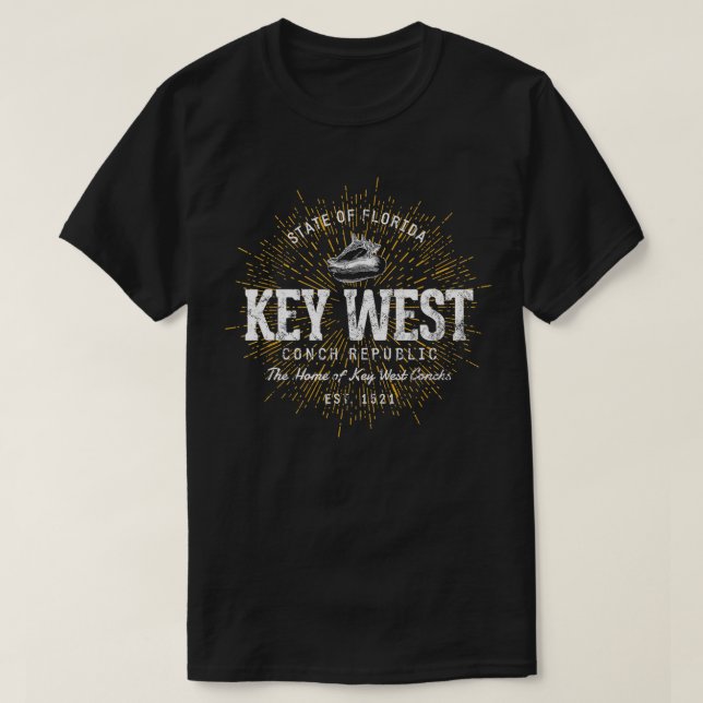 Retro Style Vintage Key West TShirt (Design Front)