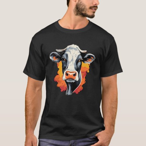 Retro Style Vintage Look Holstein Cow Cattle Farm T_Shirt