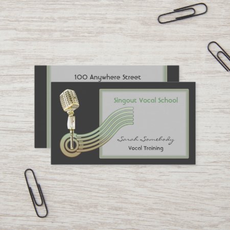 Retro Style Vintage Mic Business Cards