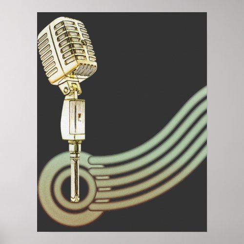 Retro Style Vintage Mic Poster