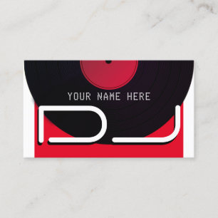Retro style vinyl record plate cover business card