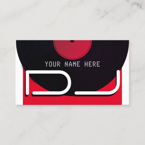 Retro style vinyl record plate cover  business card