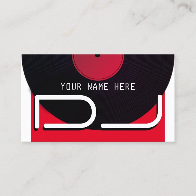 Retro style vinyl record plate cover  business card (Front)