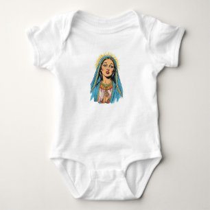 Retro Style Virgin Mary Baby Bodysuit