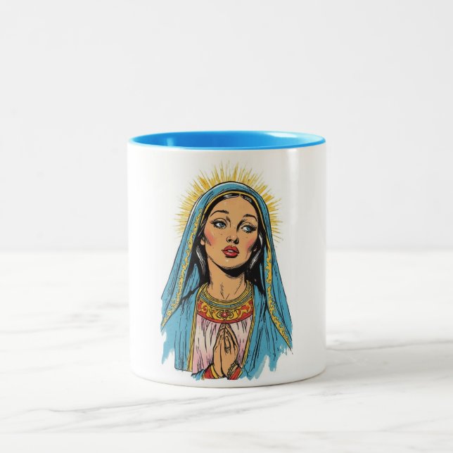 Retro Style Virgin Mary Coffee Mug (Center)