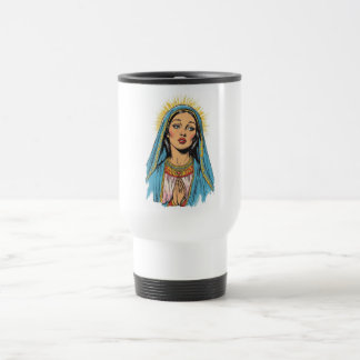 Retro Style Virgin Mary Travel Mug