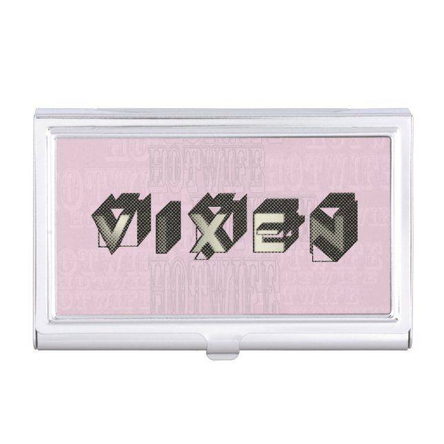 Retro style Vixen Blocks  Business Card Case (Front)