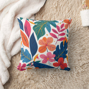 Retro style watercolor throw pillow