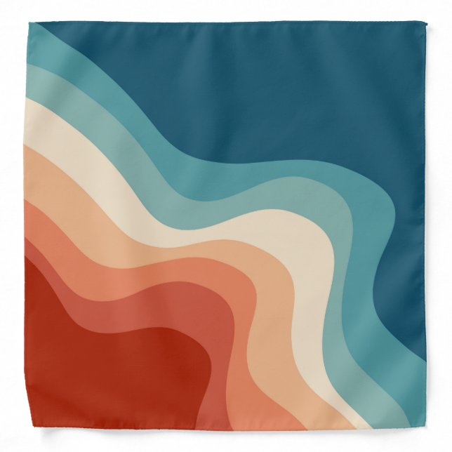 Retro style waves bandana (Front)
