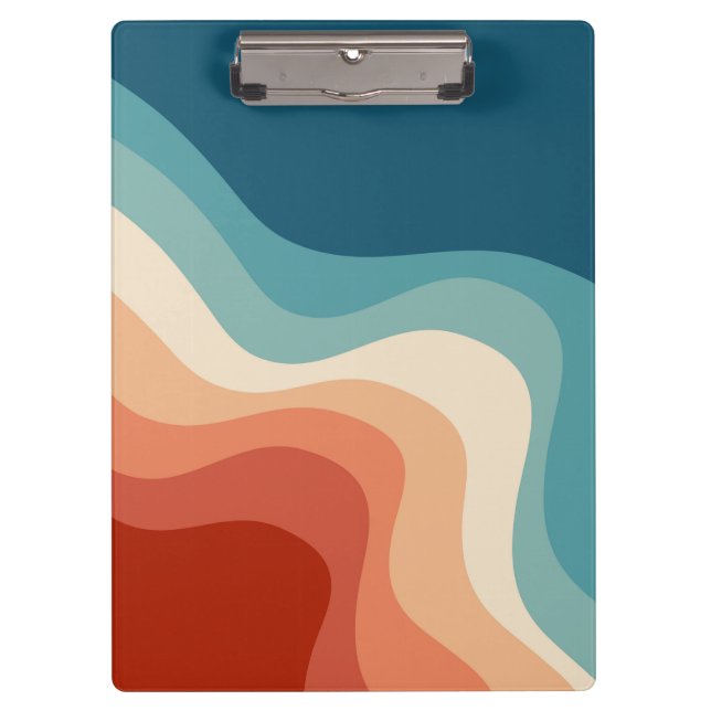Retro style waves clipboard (Front)