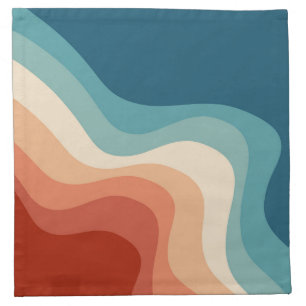 Retro style waves cloth napkin