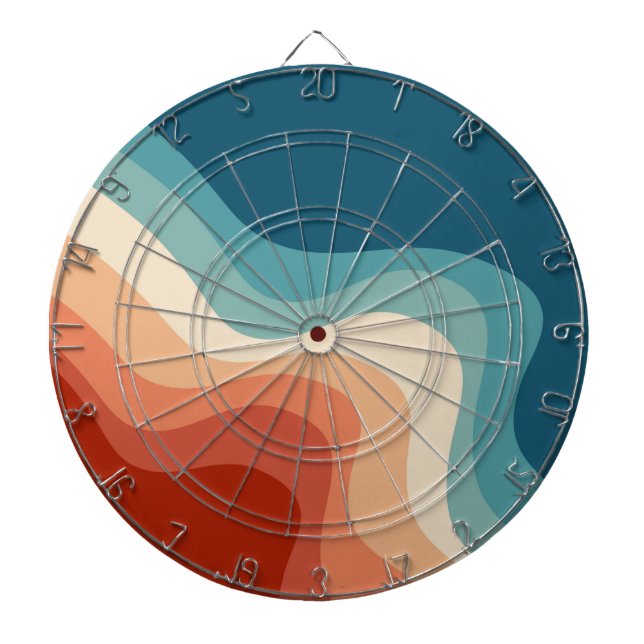 Retro style waves dart board (Front)