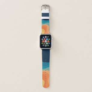 Retro style waves decoration apple watch band