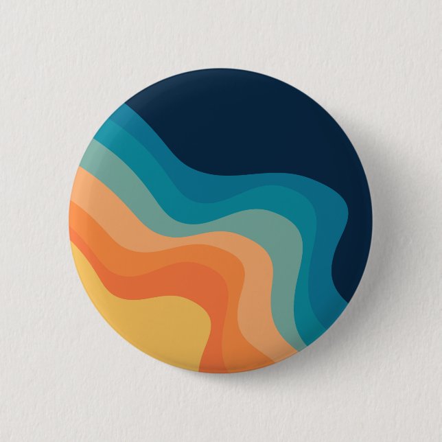 Retro style waves decoration button (Front)
