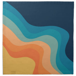 Retro style waves decoration cloth napkin