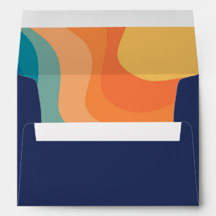 Retro style waves decoration envelope