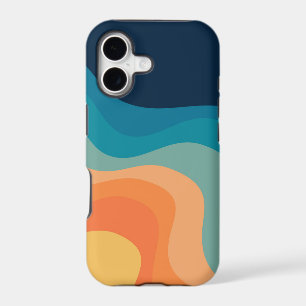 Retro style waves decoration iPhone 17 case