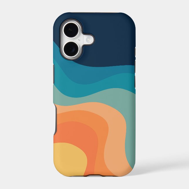 Retro style waves decoration iphone case (Back)