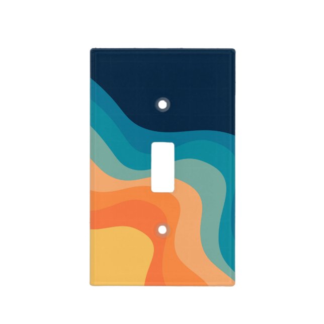 Retro style waves decoration light switch cover (Front)