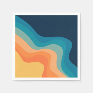 Retro style waves decoration napkins