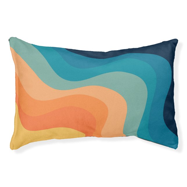 Retro style waves decoration pet bed (Front)